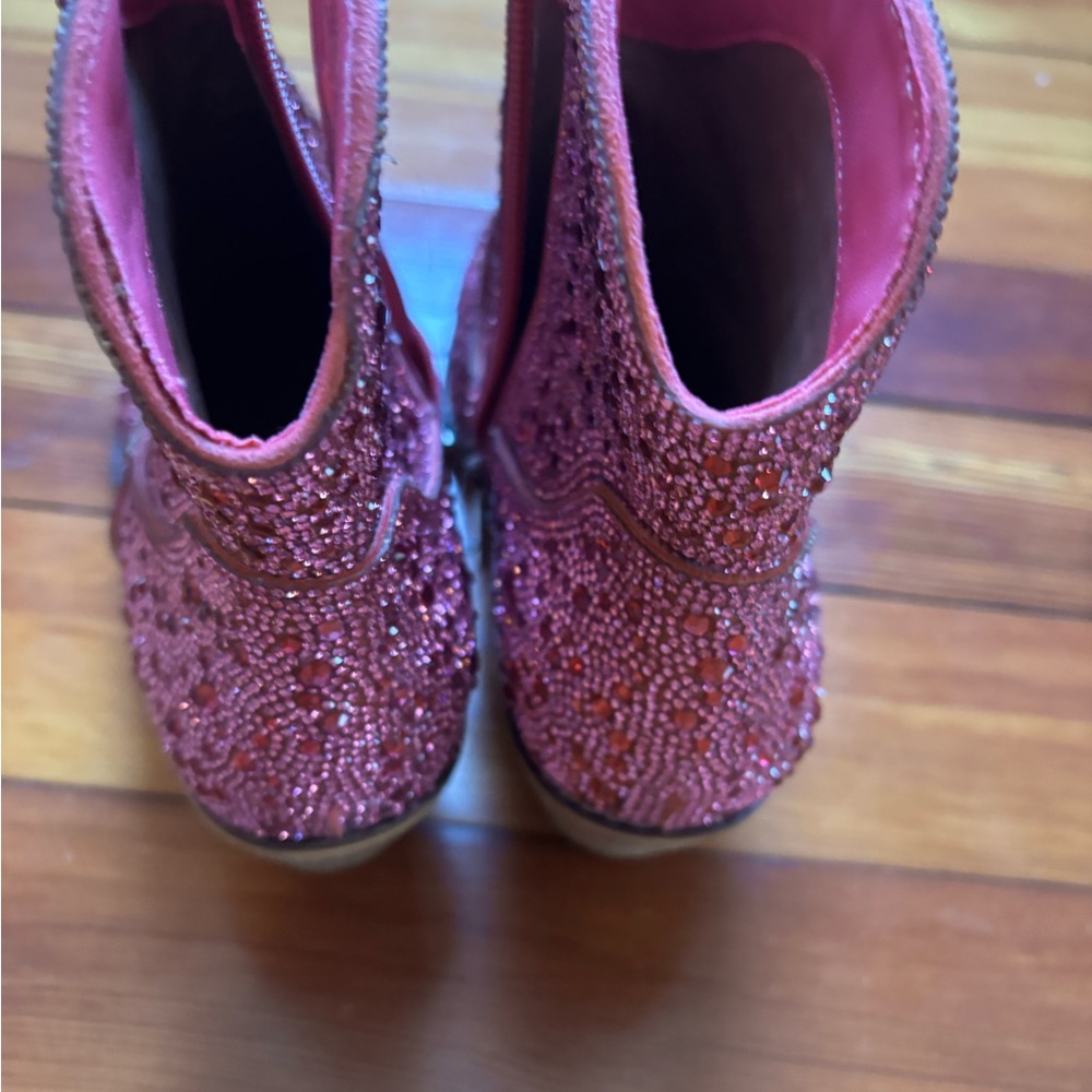 Pink Rhinestone Ankle Boots - Picture 3 of 7